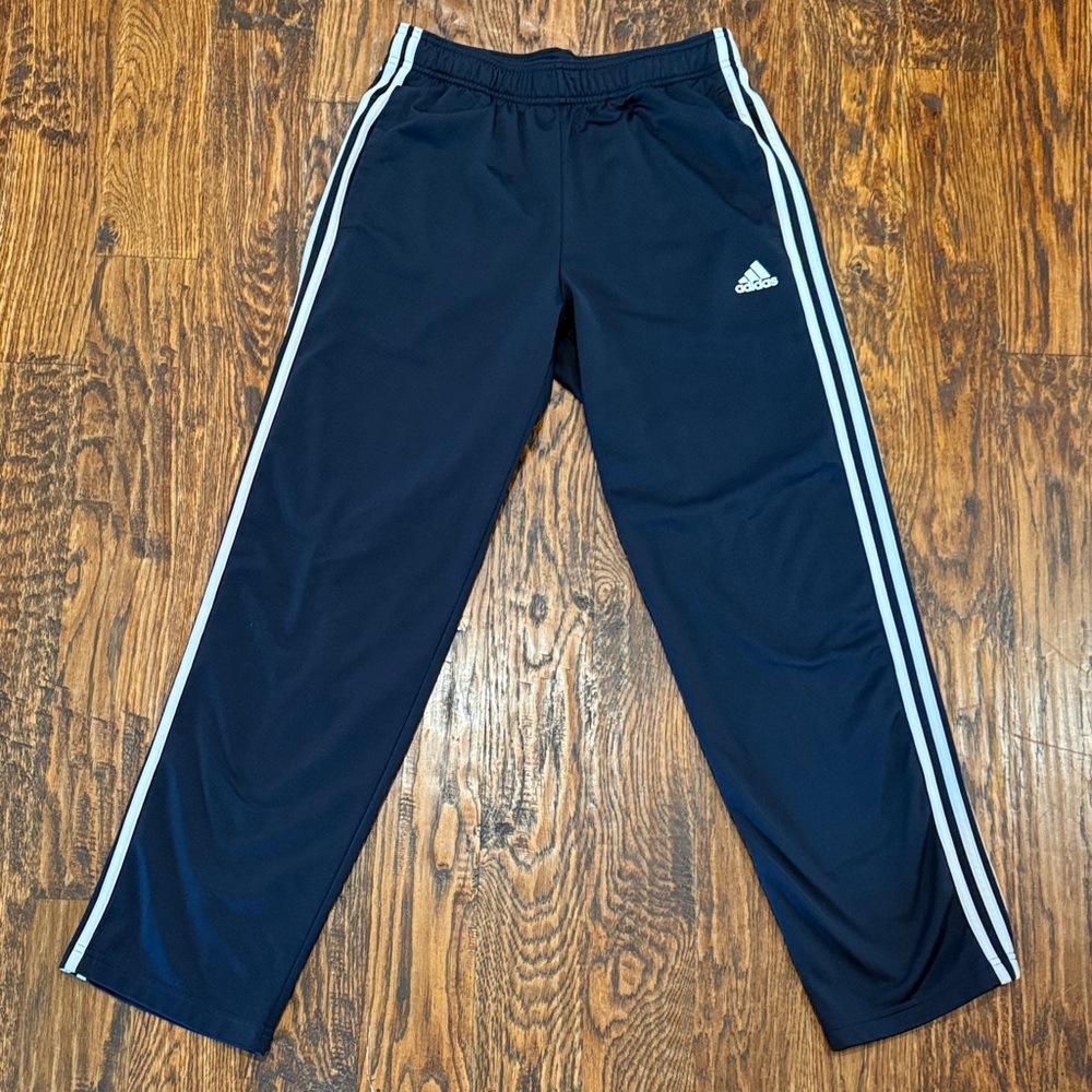 Adidas Navy Track Pants with White Accents